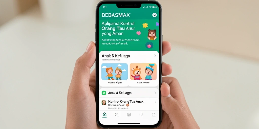 Antarmuka BEBASMAX yang intuitif untuk kontrol orang tua.
