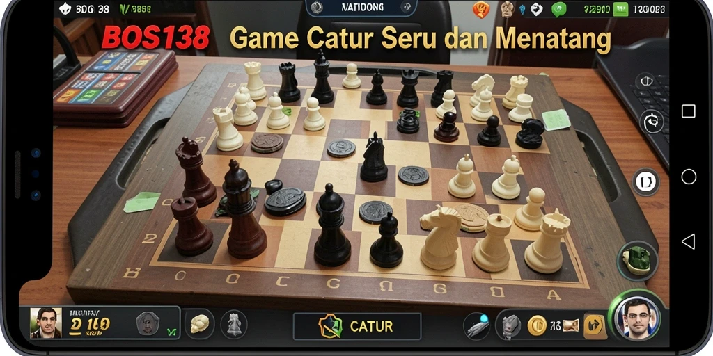 Tampilan antarmuka utama BOS138 dengan papan catur yang interaktif.