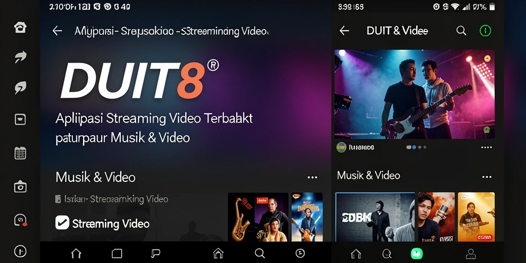 Antarmuka pengguna DUIT8 yang intuitif untuk Streaming Video.