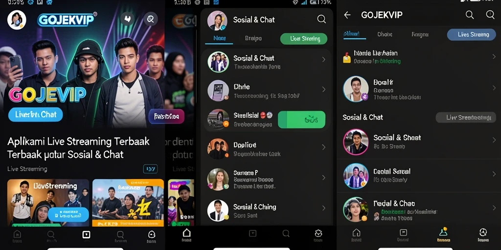 Antarmuka GOJEKVIP yang menarik saat melakukan Live Streaming.