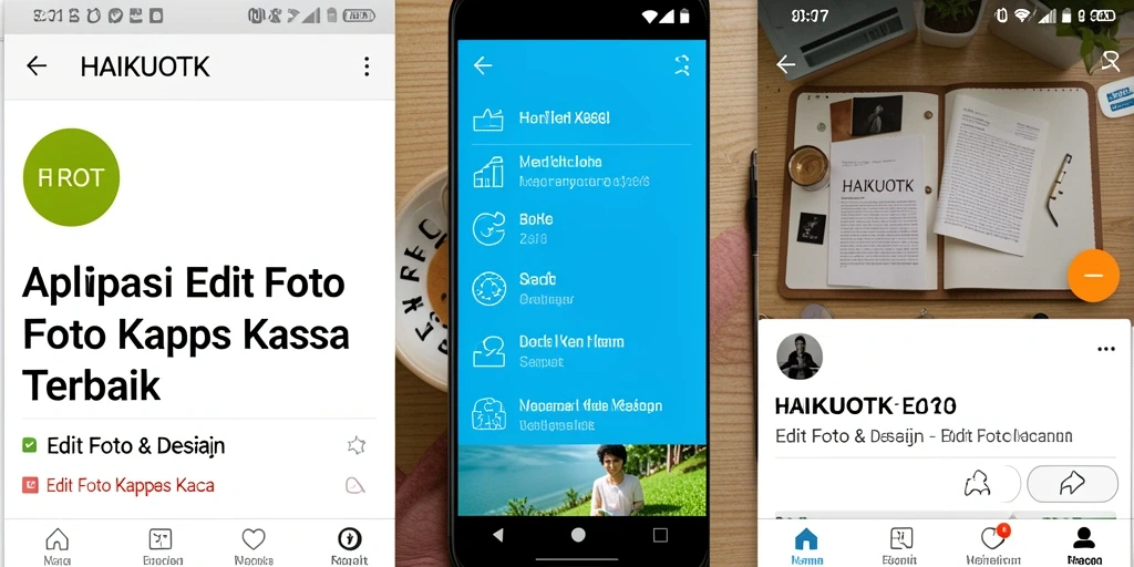 Tampilan antarmuka HAIKUOTK dengan efek Edit Foto Kertas Kaca yang menawan.