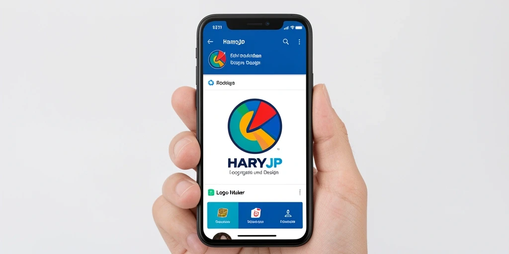 Antarmuka HARAPJP untuk pembuatan logo yang intuitif dan mudah digunakan.