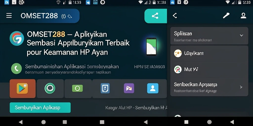 Tampilan antarmuka utama aplikasi OMSET288 untuk menyembunyikan aplikasi.