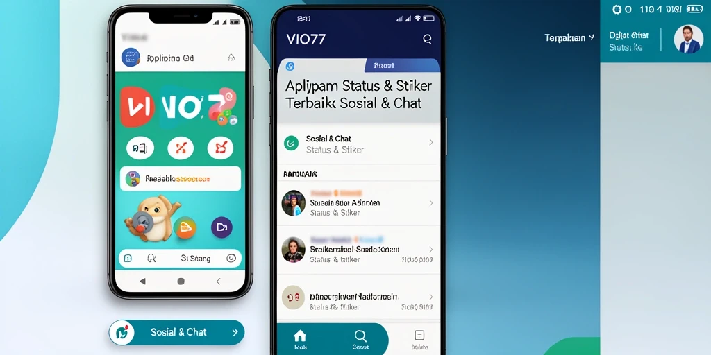 Antarmuka VIO77 dengan pilihan stiker warna-warni.