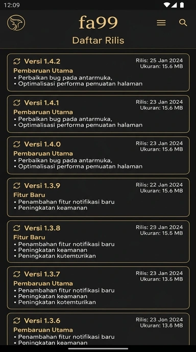 Riwayat Versi Terbaru fa99 untuk Pengguna Android